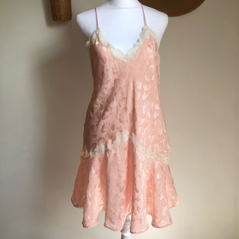 Vintage Blanche by Ralph Montenero Pink Silk Slip